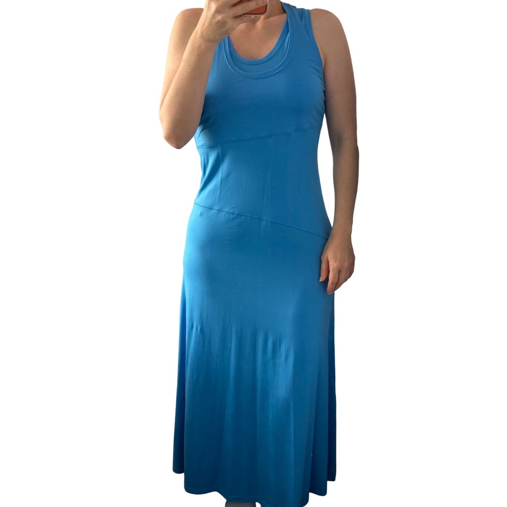 Apparis‎ Lynn Double Layer Dress Oasis Blue Lyocell Racerback Maxi Small NEW